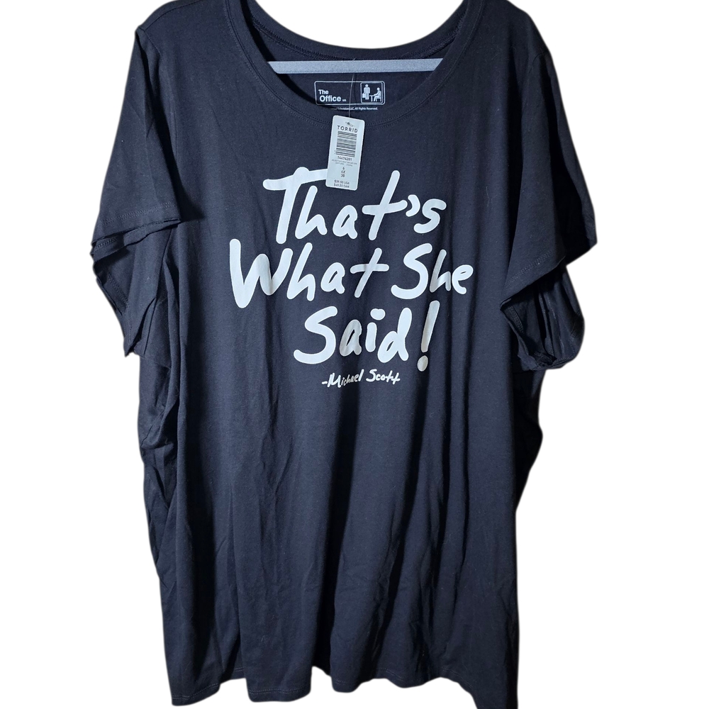 NWT Torrid The Office Black Tee